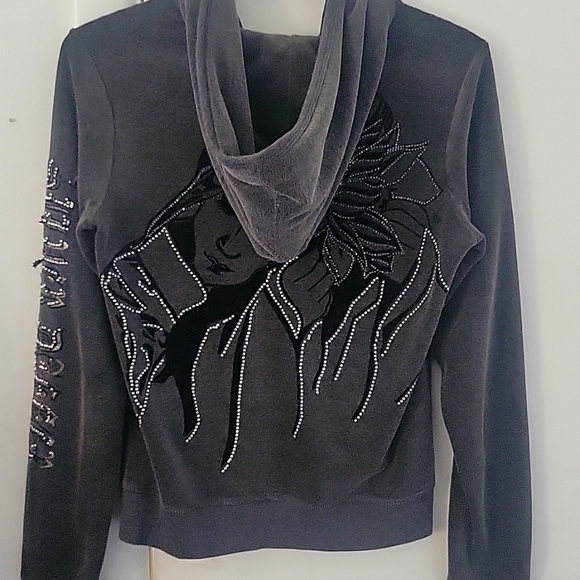 Womens silver dagger zip up hoodie - Picture 10 of 10